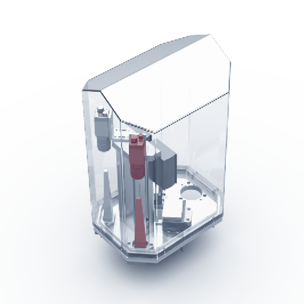 Design image of the stopper seat inspection of vials in the production process - checking for the presence and proper seating of the stopper - arrangement with 2 cameras