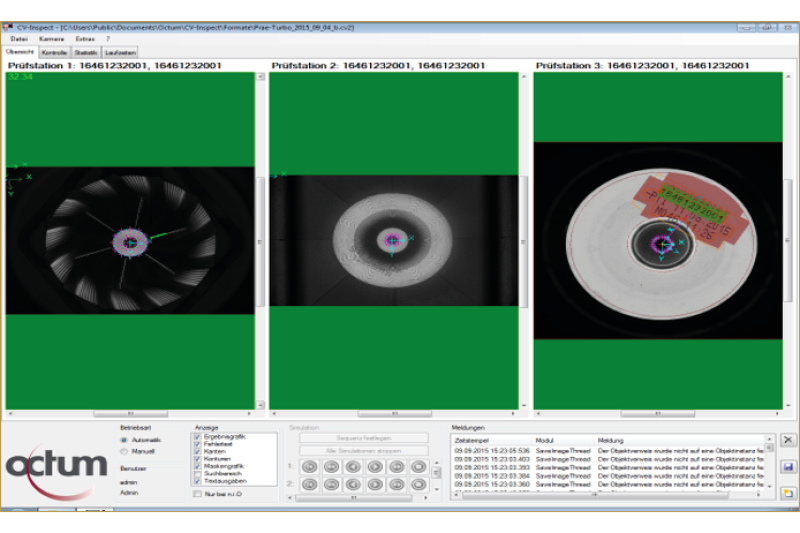 Application image of the inspection of surface defects on turbochargers in automotive production